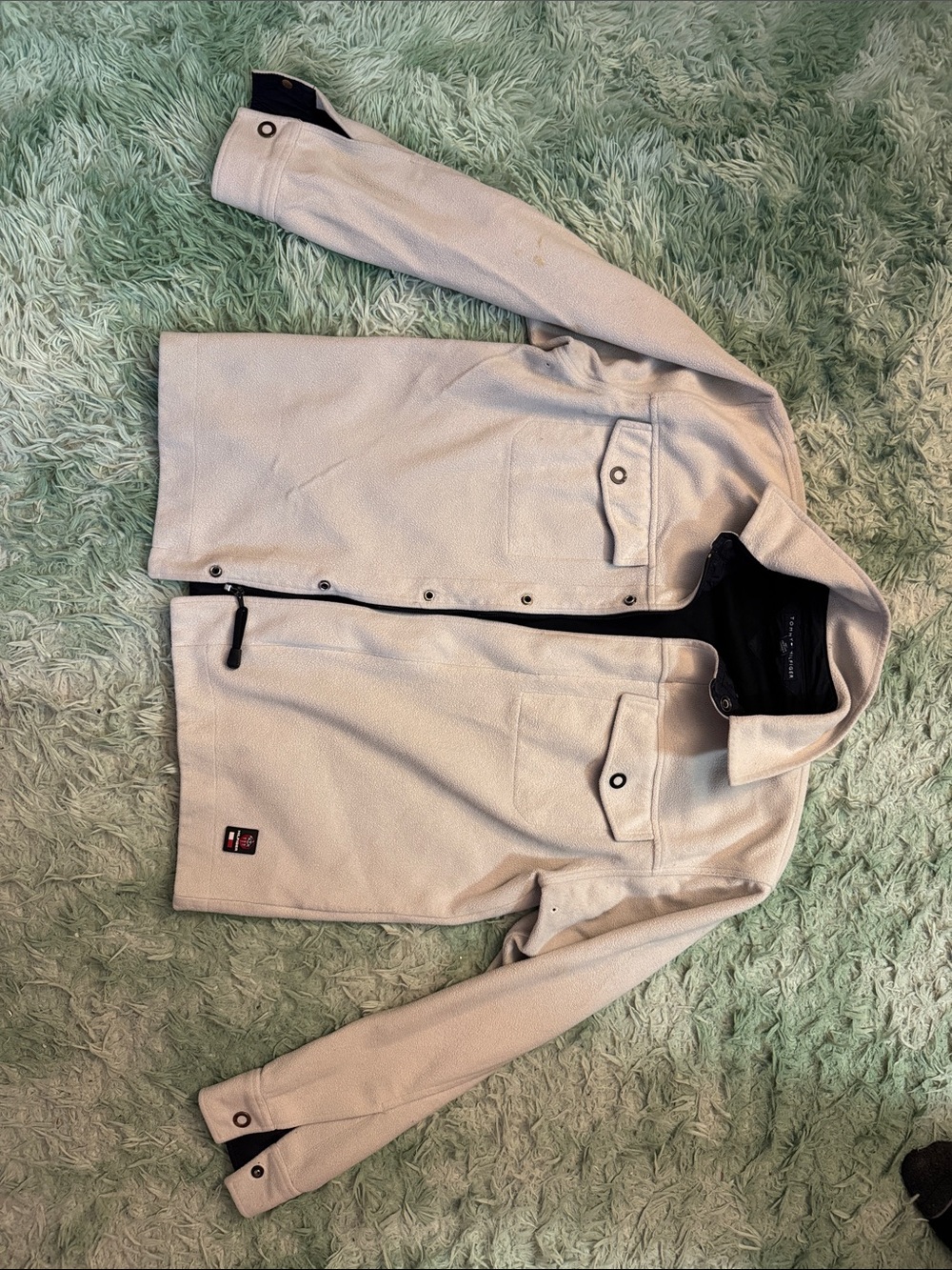 Tommy Hilfiger Cream Hooded Utility Jacket